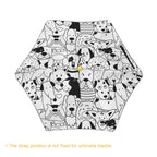 Black And White Dogs Kids Safe Round Corner Umbrella Kids Safe Round Corner Umbrella animal Printed Offshore