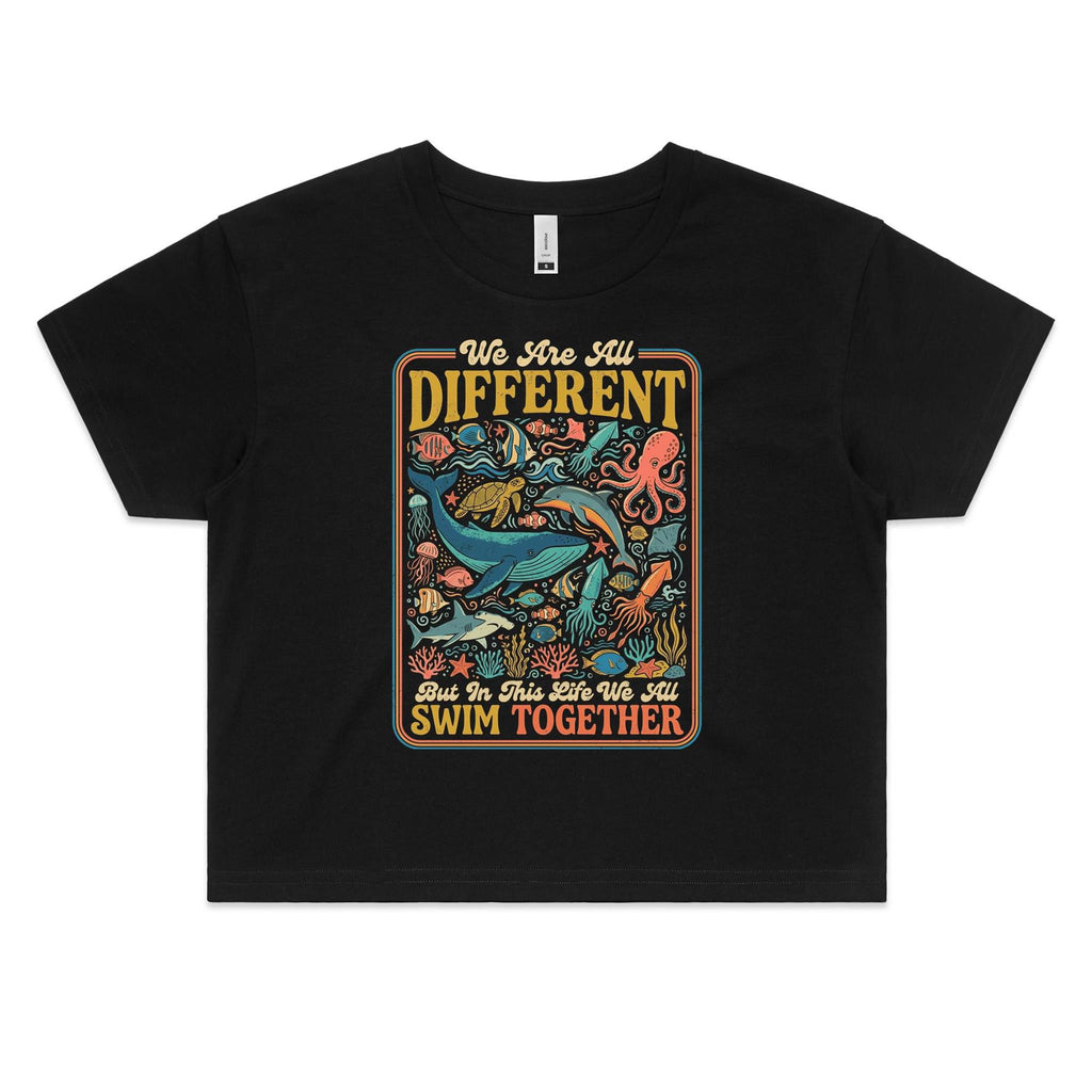 We Are All Different Ocean Animals Women's AS Colour Crop Tee