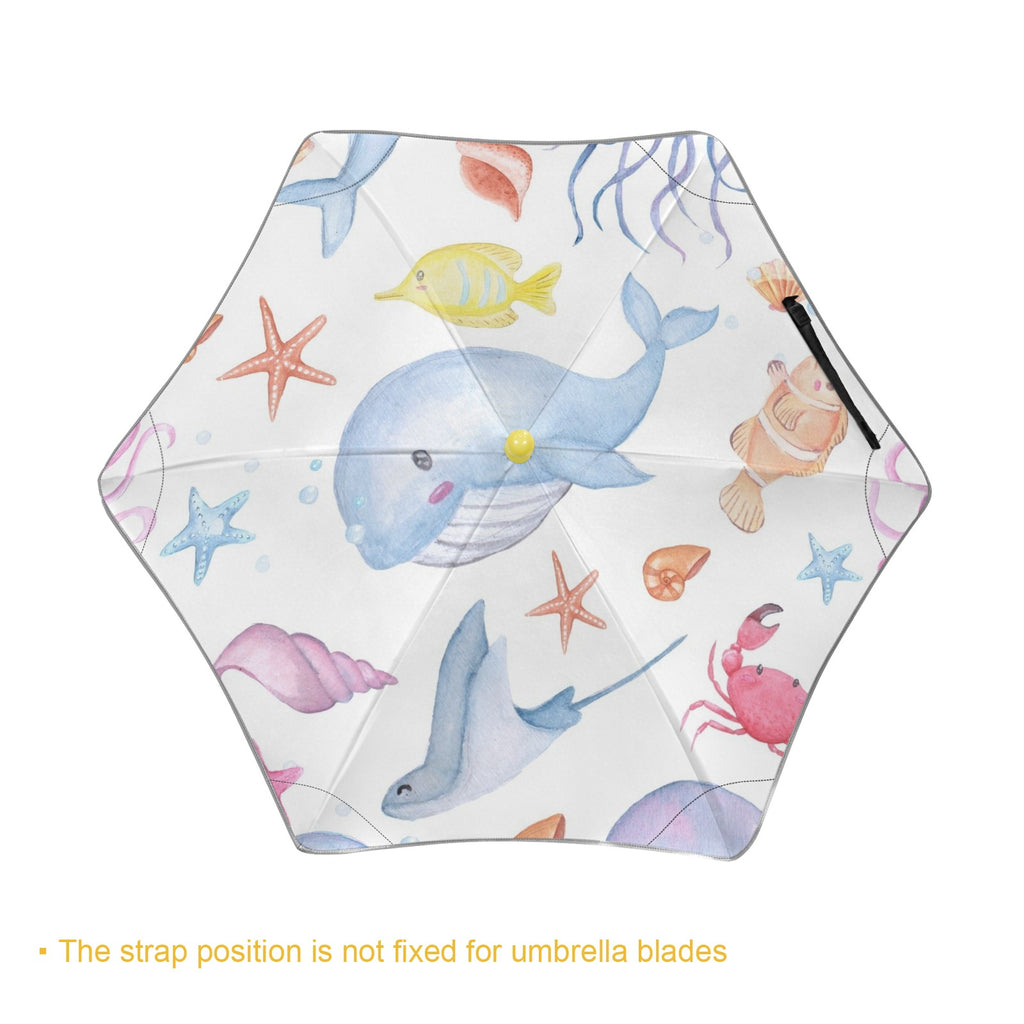 Under The Sea Kids Safe Round Corner Umbrella Kids Safe Round Corner Umbrella animal Ocean Printed Offshore