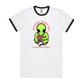 Reading Takes You To Another World, Alien Men's AS Colour Ringer Tee White Black Ringer T-Shirt Printed In Australia Reading Sci Fi