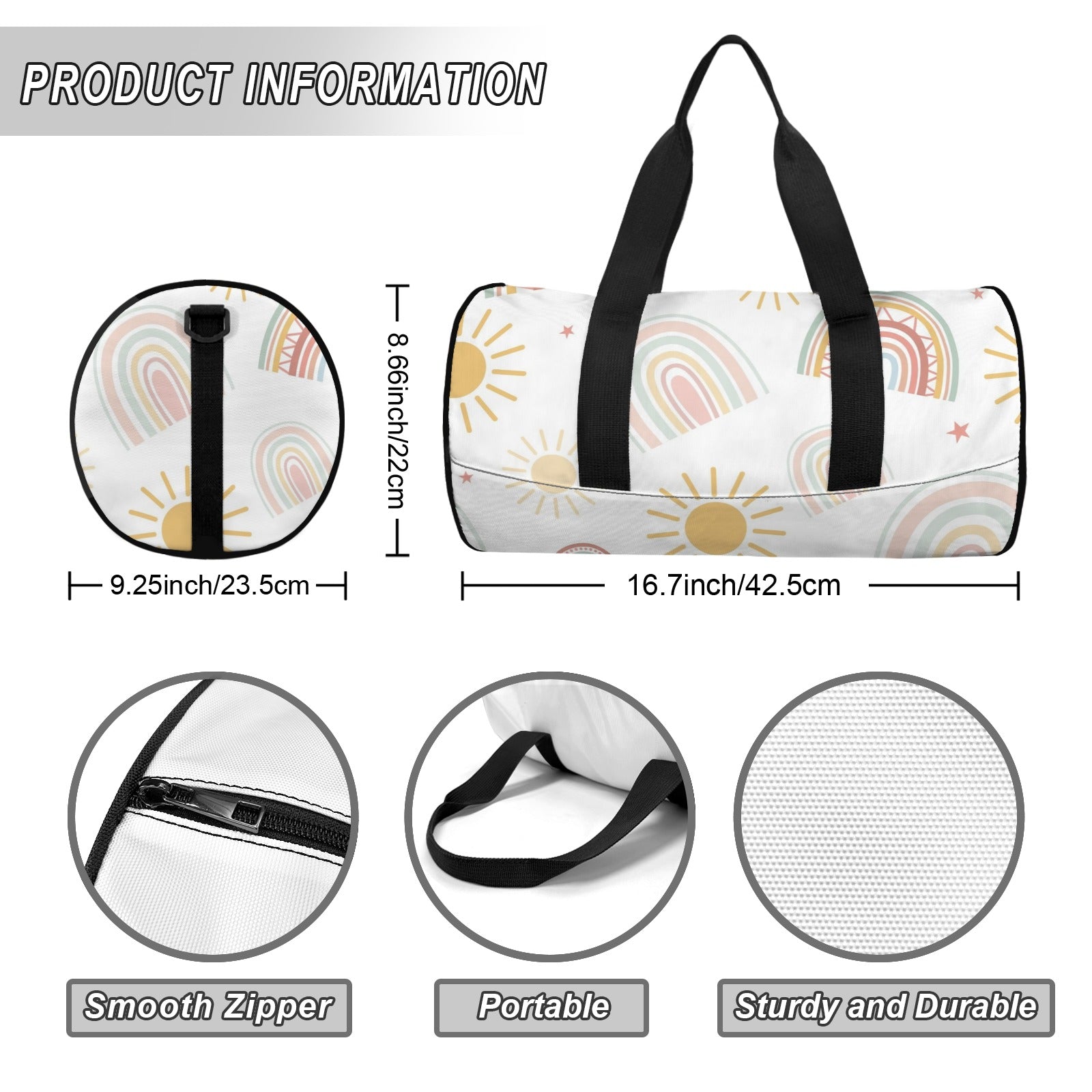 Pastel Rainbows Duffle Bag Duffle Bag Printed Offshore