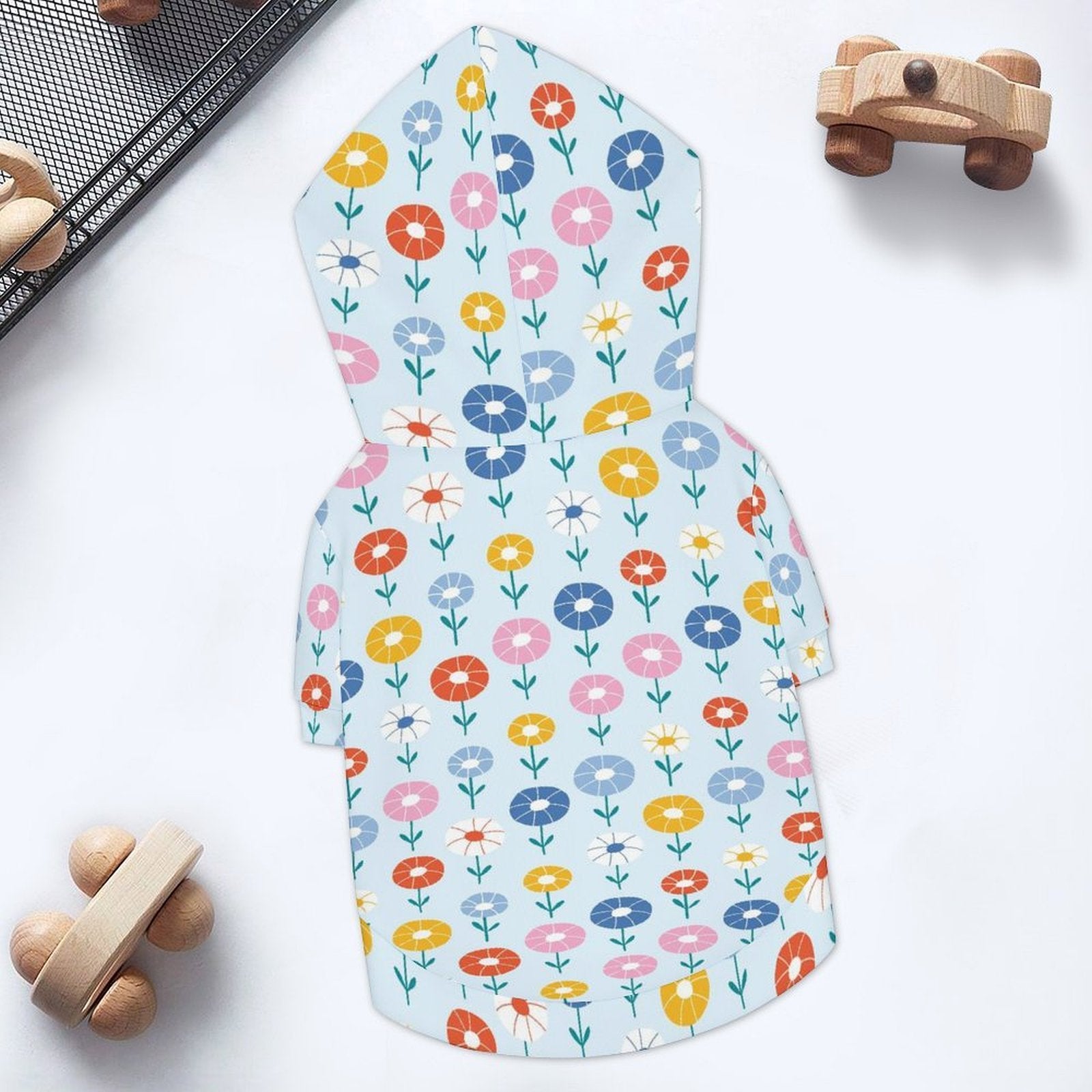 Abstract Cute Flowers Pet Hoodie (Small Size)