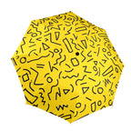 Black Squiggle On Yellow Umbrella One Size Umbrella Printed Offshore