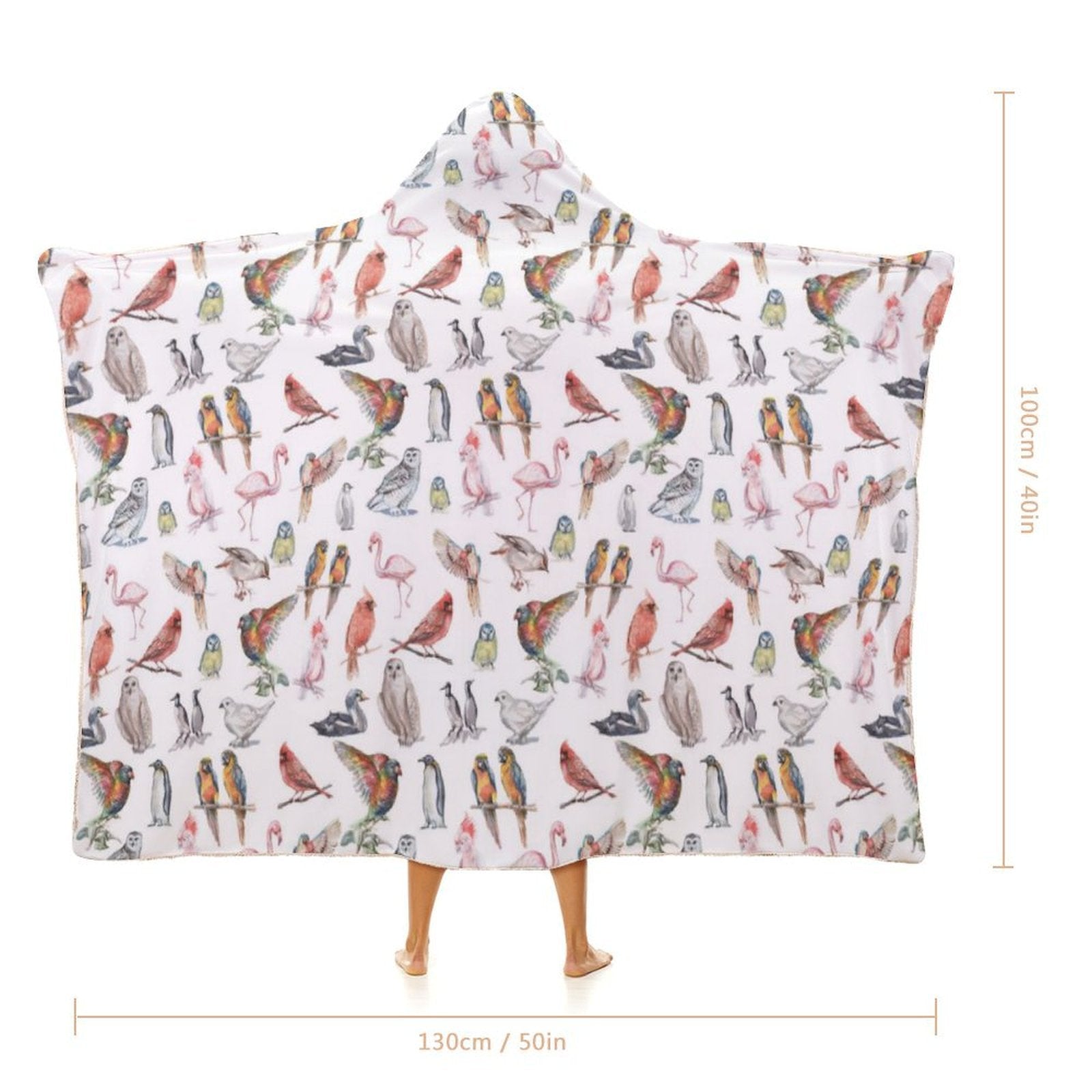Birds Of A Feather Kids Hooded Blanket 100cm x 130cm