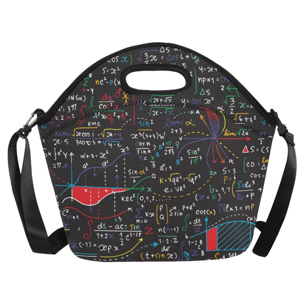 Colourful Maths Formulas - Neoprene Lunch Bag Neoprene Lunch Bag Printed Offshore