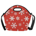Red Snowflakes, Christmas - Neoprene Lunch Bag One Size Neoprene Lunch Bag Christmas Printed Offshore
