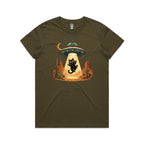 Black Cat Alien UFO Abduction Women's AS Colour T-shirt Army Womens T-shirt animal Printed In Australia Sci Fi