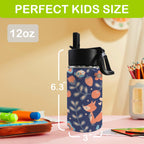 Cute Fox 12oz Kids Water Bottle with Straw Lid
