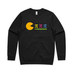 Hungry Pi - AS Colour Stencil Crew Sweatshirt Black Sweatshirt Games Maths Printed In Australia