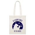 If A Bear Toots In The Woods, Trumpet Player Parcel Canvas Tote Bag Default Title Small Tote Bag animal Music Printed In Australia