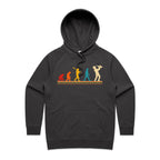 Saxophone Player Evolution - Womens Hoodie Coal Womens Hoodie Music Printed In Australia