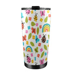 Ladybugs And Rainbows - 20oz Mobile Tumbler with Lid (Black Lock)