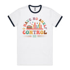 I Have No Shelf Control, Books - Staple Ringer Tee White Navy Ringer T-Shirt Printed In Australia Reading