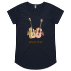 Don't Fret, Guitars - Womens Scoop Neck T-Shirt Navy Womens Scoop Neck T-shirt Music Printed In Australia