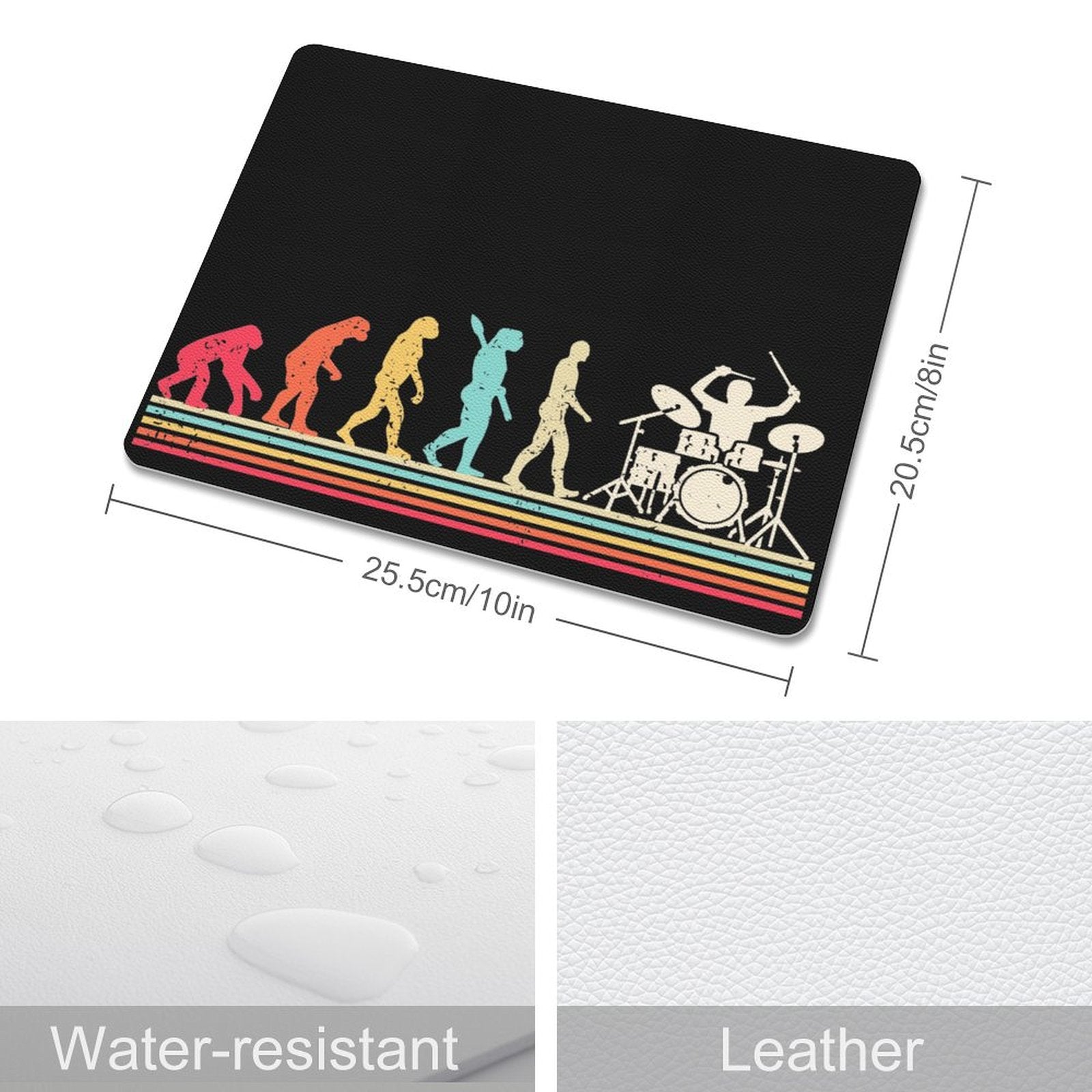 Evolution Of A Drummer Leather Mouse Pad Leather Mouse Pad Music Printed Offshore