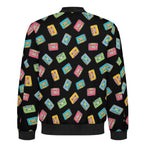 Colourful Cassette Tapes Men's Casual Zip‑Up Bomber Jacket