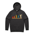 Saxophone Player Evolution - Mens Hoodie Coal Mens Hoodie Music Printed In Australia