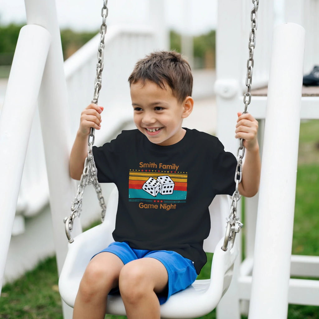 Personalised - Dice, Family Games Night - Classic Kids Crewneck T-shirt | Gildan® 5000B Personalised Kids T-shirt customise Games Globally Fulfilled personalise