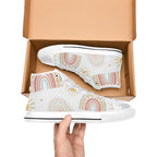 Pastel Rainbows - Kids High Top Canvas Shoes