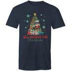 All Booked For Christmas - Mens T-Shirt Navy Mens Christmas T-shirt Christmas Printed In Australia