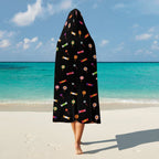 Candy Kids Hooded Blanket 100cm x 130cm Kids Hooded Blanket Food Printed Offshore