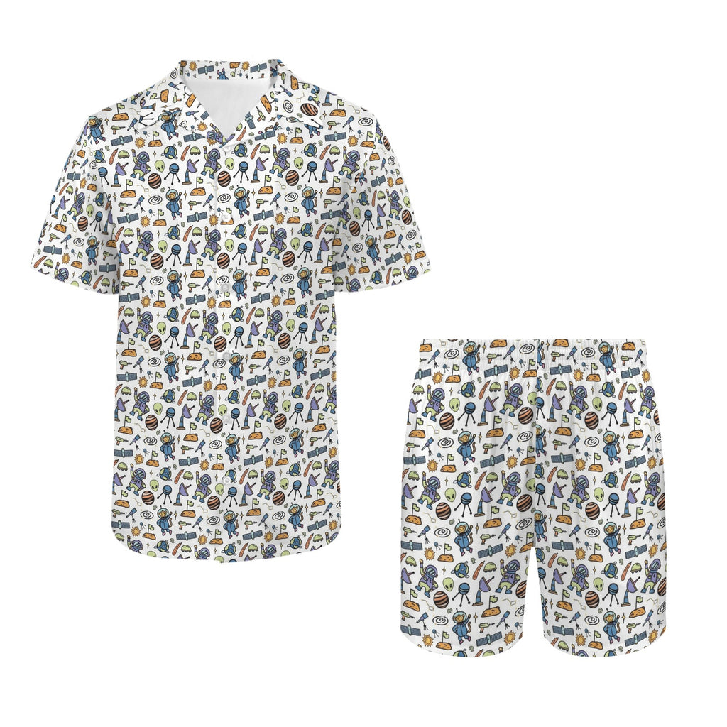 All About Space Men's Hawaiian Shirt & Shorts Set Men's Hawaiian Shirt & Shorts Set Printed Offshore Space