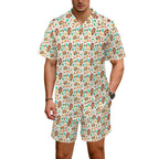 Cute Autumn Creatures Men's Hawaiian Shirt & Shorts Set Men's Hawaiian Shirt & Shorts Set animal Printed Offshore
