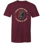 Make Some Noise, Microphone - Mens T-Shirt Burgundy Mens T-shirt Music Printed In Australia