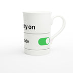 Currently On Aeroplane Mode - White 10oz Porcelain Slim Mug Porcelain Mug Globally Fulfilled