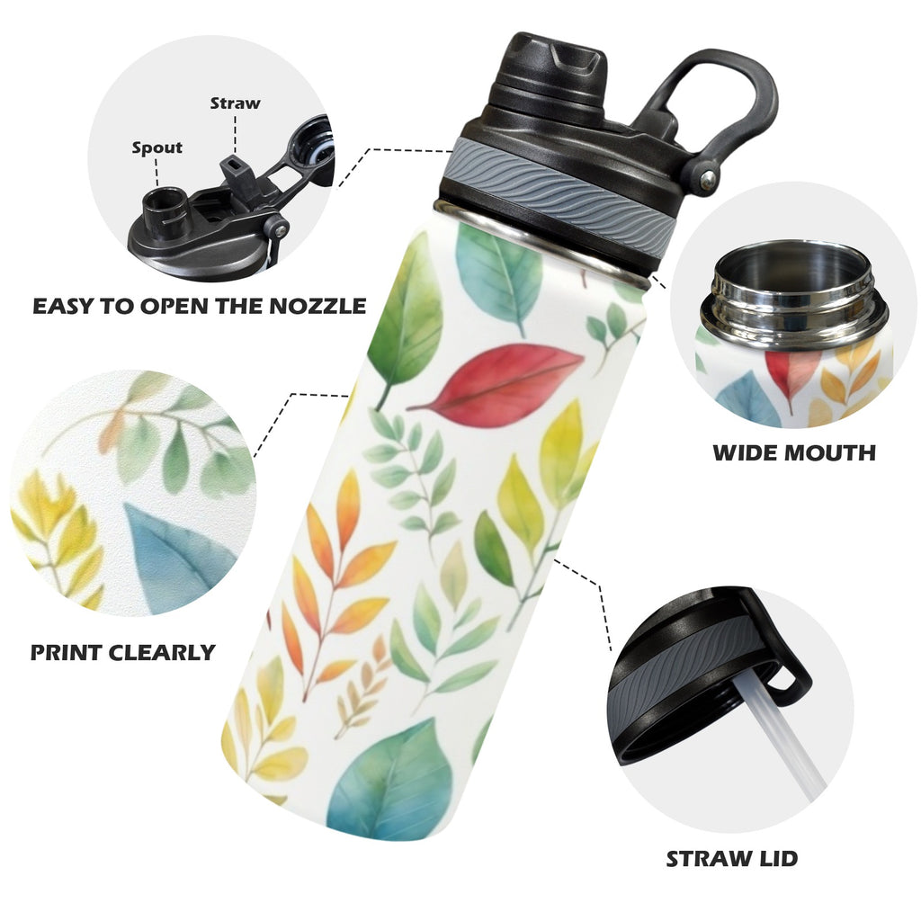 Autumn Leaves - Insulated Water Bottle with Dual-Use Lid (18oz) Insulated Water Bottle with Dual-Use Lid (18oz) Printed Offshore