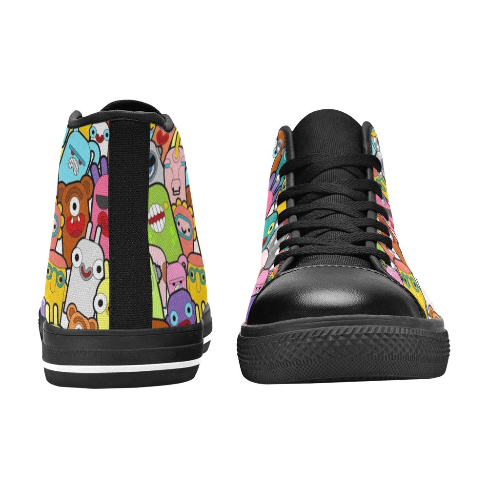 Happy Monsters - Men's High Top Canvas Shoes