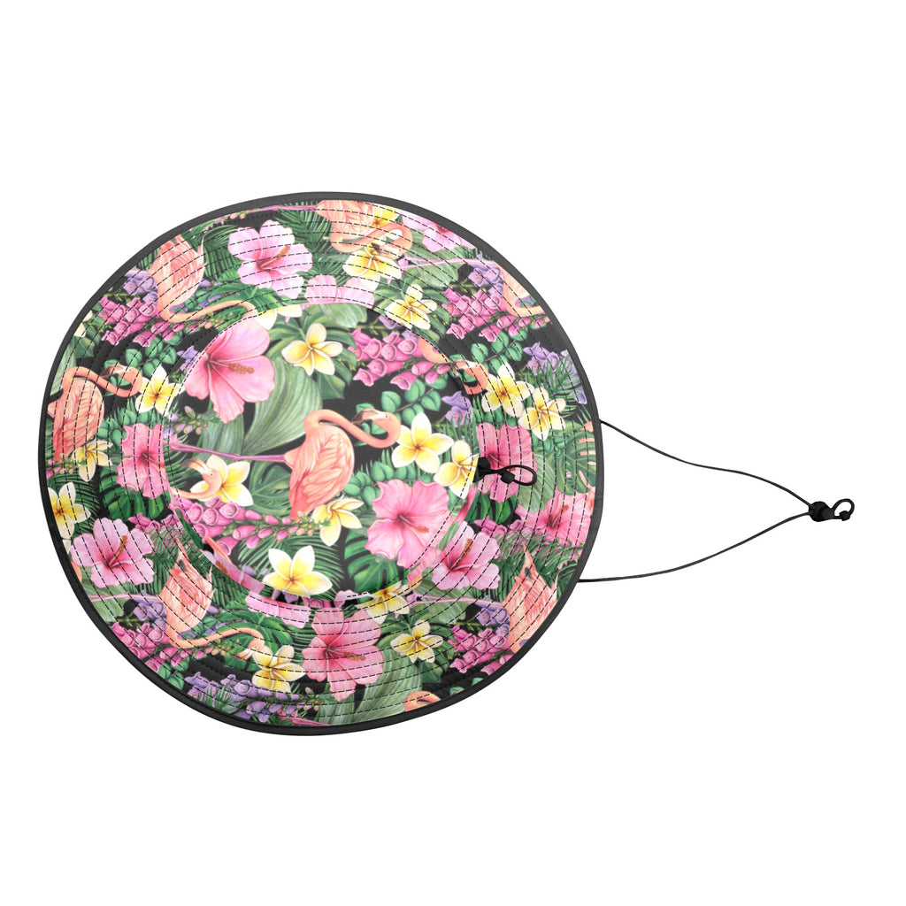 Flamingo Jungle Wide Brim Bucket Hat Wide Brim Bucket Hat animal Plants Printed Offshore