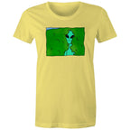 Alien Backing Into Hedge Meme - Womens T-shirt Yellow Womens T-shirt Printed In Australia Sci Fi