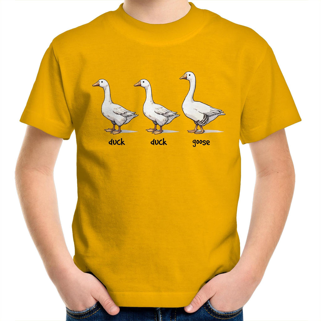Duck Duck Goose - Kids Youth T-Shirt Gold Kids Youth T-shirt animal Games Printed In Australia