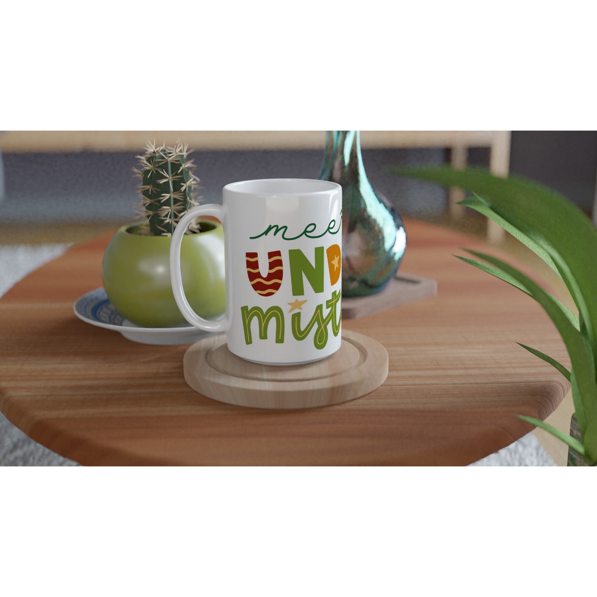 Meet Me Under The Mistletoe - White 15oz Ceramic Mug Christmas 15oz Mug Christmas Globally Fulfilled