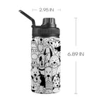 Black And White Dogs - Kids Water Bottle with Chug Lid (12 oz) One Size Kids Water Bottle with Chug Lid animal Printed Offshore