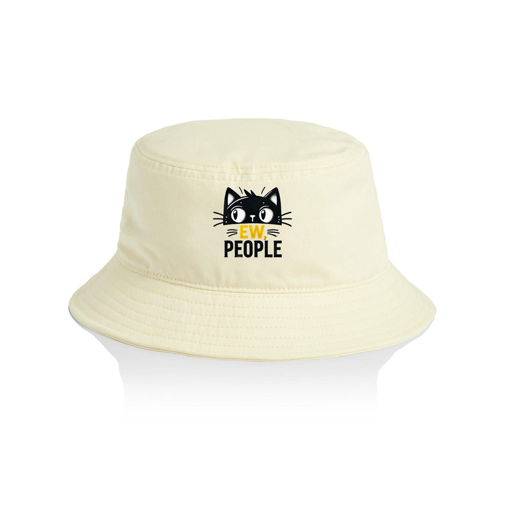 Ew People, Black Cat - AS Colour Bucket Hat Butter One Size As Colour Bucket Hat animal Printed In Australia