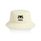 Ew People, Black Cat - AS Colour Bucket Hat Butter One Size As Colour Bucket Hat animal Printed In Australia