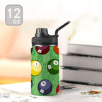 Pool Balls - Kids Water Bottle with Chug Lid (12 oz) Kids Water Bottle with Chug Lid Games Printed Offshore