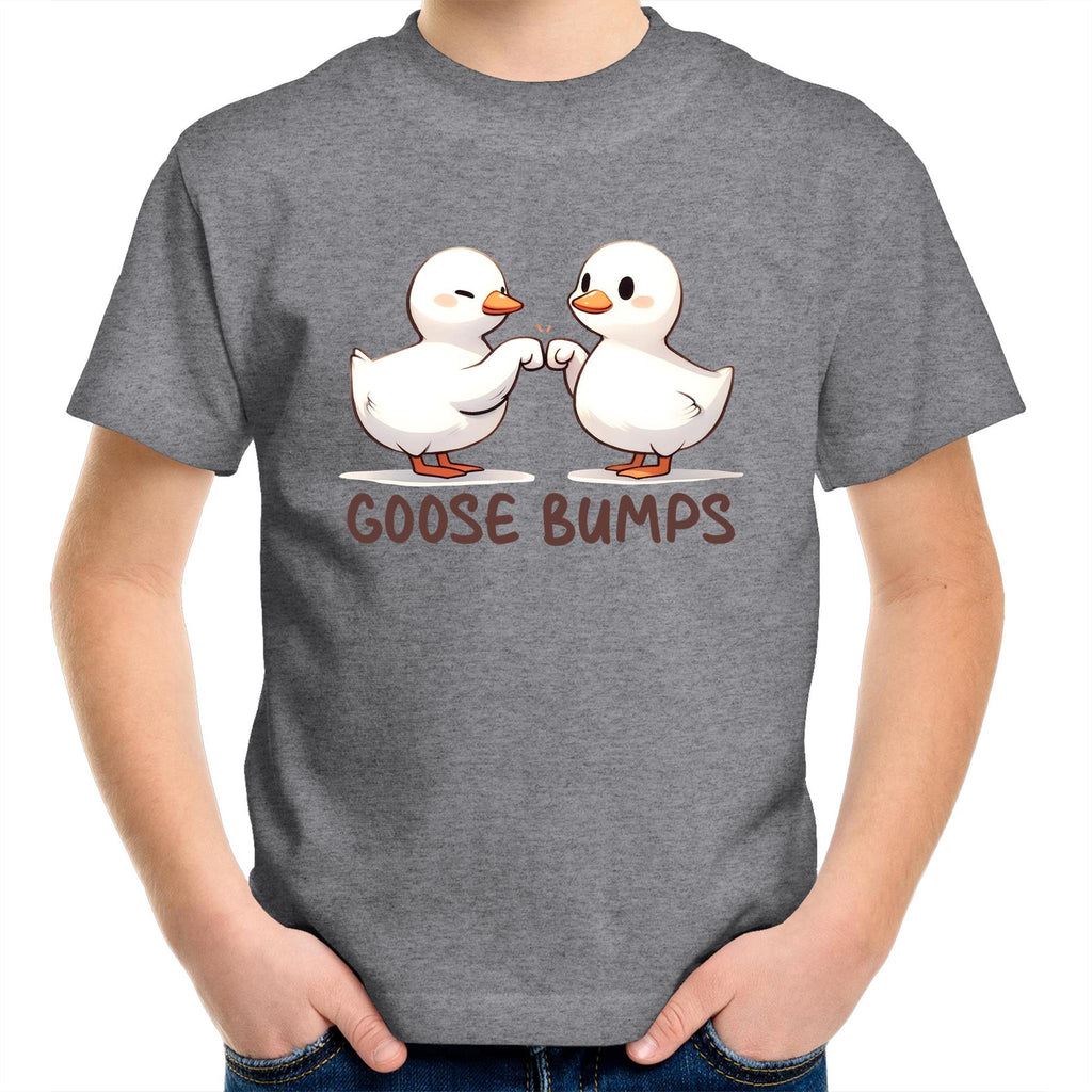 Goose Bumps - Kids Youth T-Shirt Grey Marle Kids Youth T-shirt animal Printed In Australia