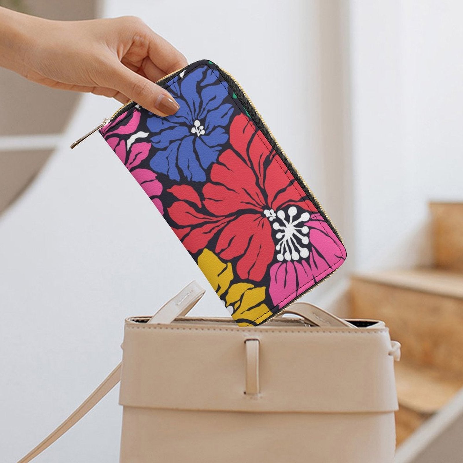 Bright And Bold Flowers - PU Leather Wallet