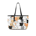 Cute Cartoon Cats PU Leather Tote Bag Large One Size Leather Tote Bag-Large Printed Offshore