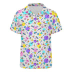 80's Grid Kids Youth Short Sleeve Button Up Shirt