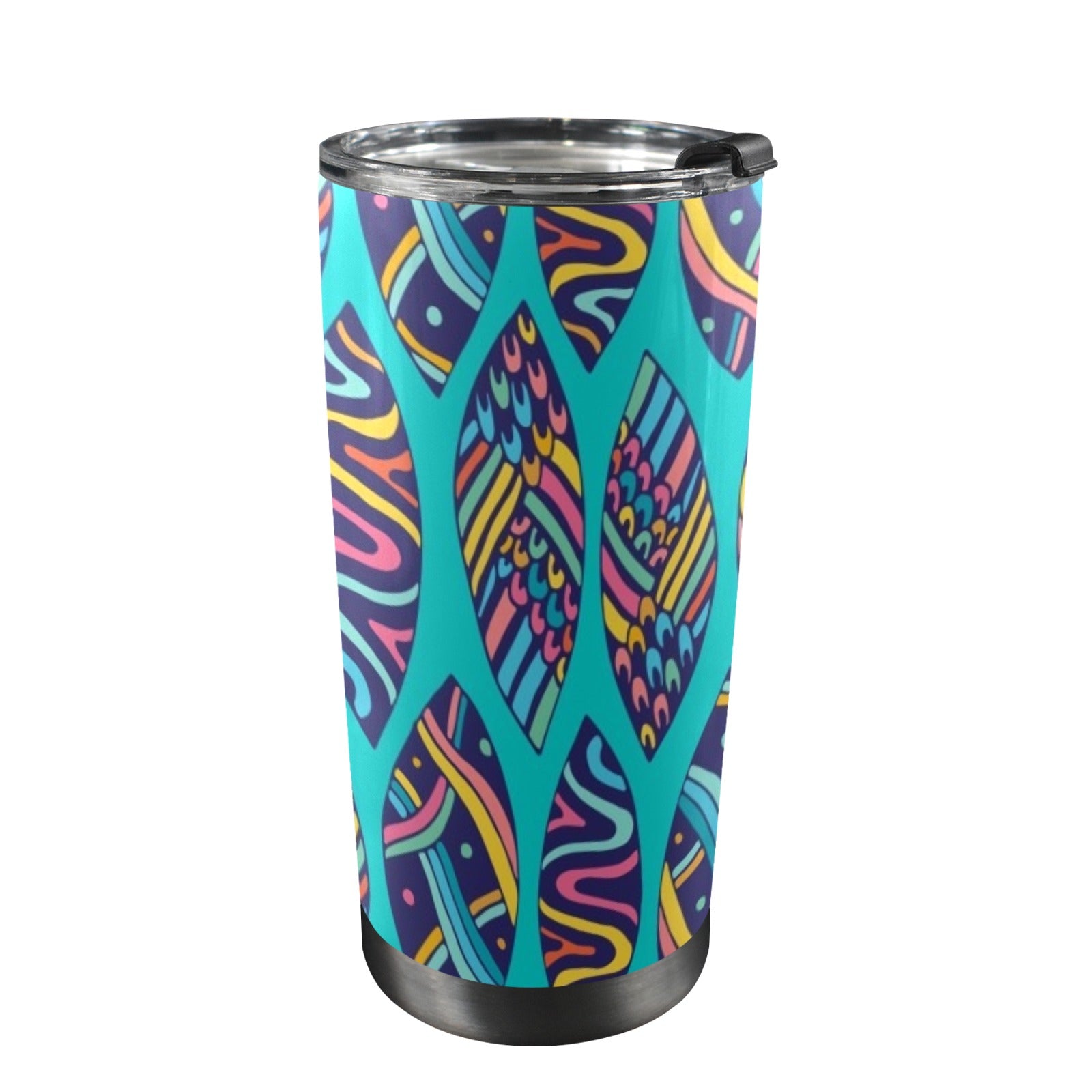 Surfboards - 20oz Mobile Tumbler with Lid (Black Lock) One Size 20oz Travel Mug Printed Offshore Surf