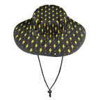 Yellow Lightning Wide Brim Bucket Hat Wide Brim Bucket Hat comic Printed Offshore