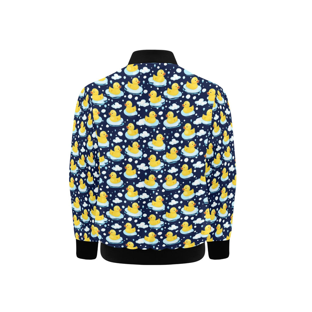 Rubber Ducks On Dark Kids Bomber Jacket
