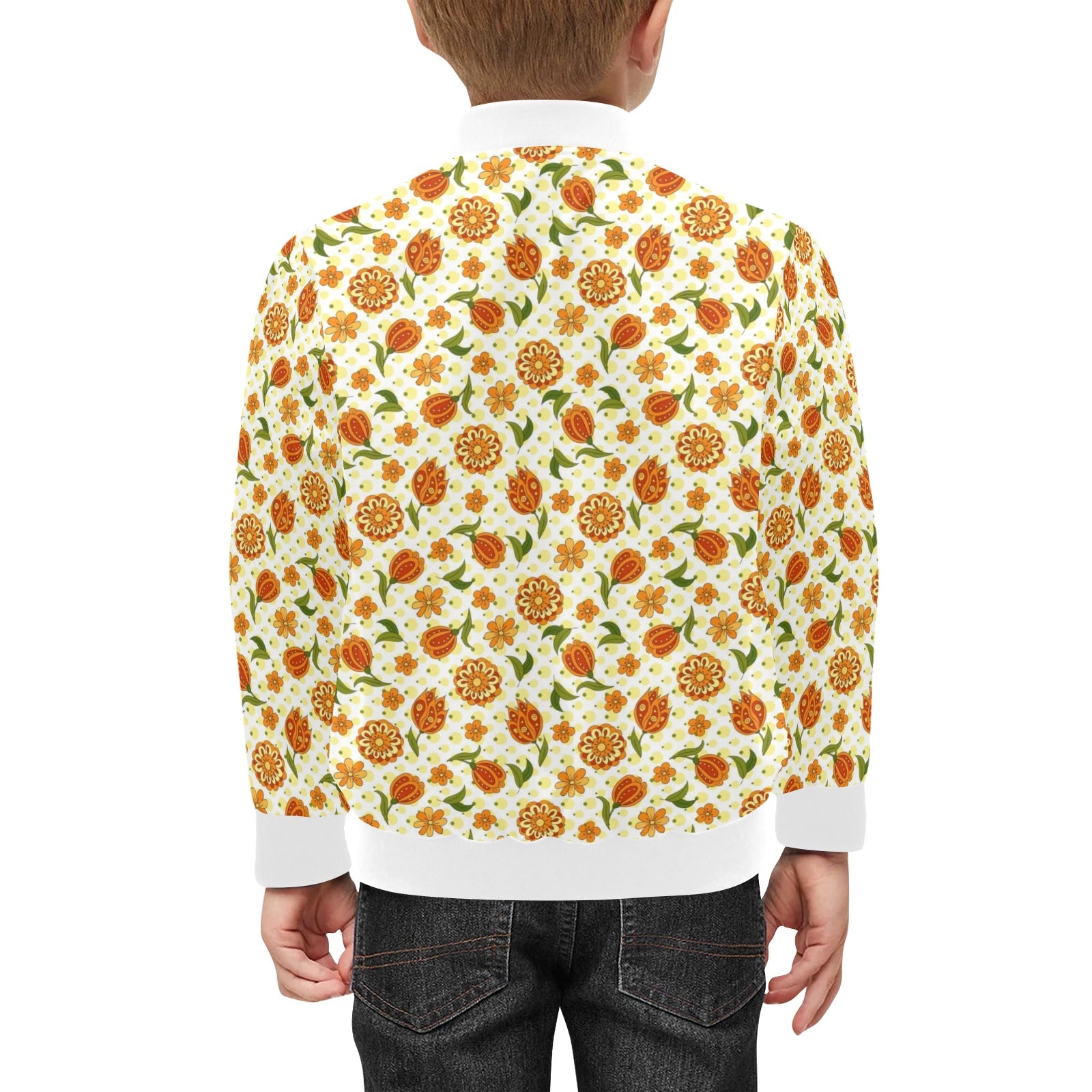 Graphic Floral Kids Bomber Jacket