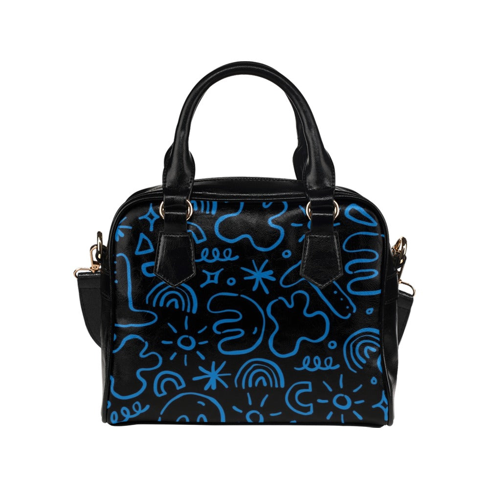 Blue Squiggle - Shoulder Handbag (Model 1634) One size Shoulder Handbags (1634)