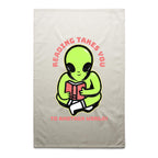 Reading Takes You To Another World - AS Colour Tea Towel Cream One Size Tea Towel Printed In Australia Reading Sci Fi