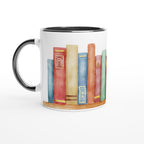 Books - White 11oz Ceramic Mug with Colour Inside Ceramic Black Colour 11oz Mug Globally Fulfilled Reading